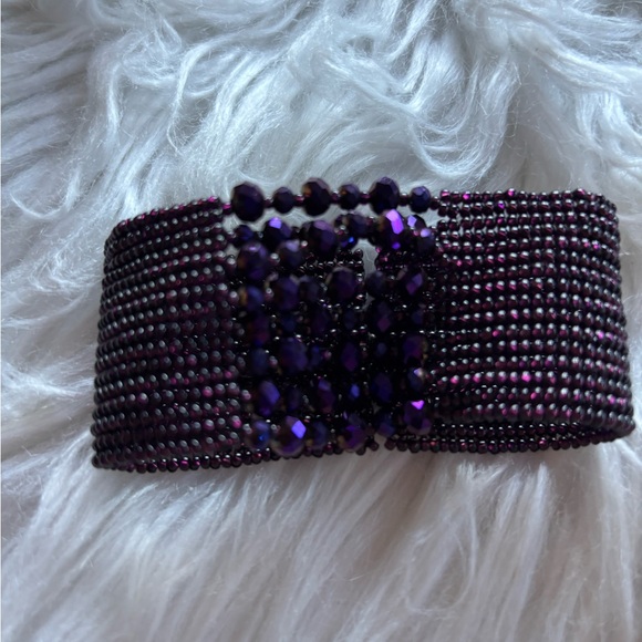 Artisan Jewelry - Purple Beaded Bracelet Artisan Handmade